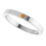 14K Gold Round Natural Citrine Family Stackable Ring – 1.75mm Stones - White Gold - view 5