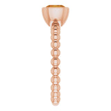 14K Gold Cushion Natural Citrine Family Beaded Stackable Ring - Rose Gold - view 5