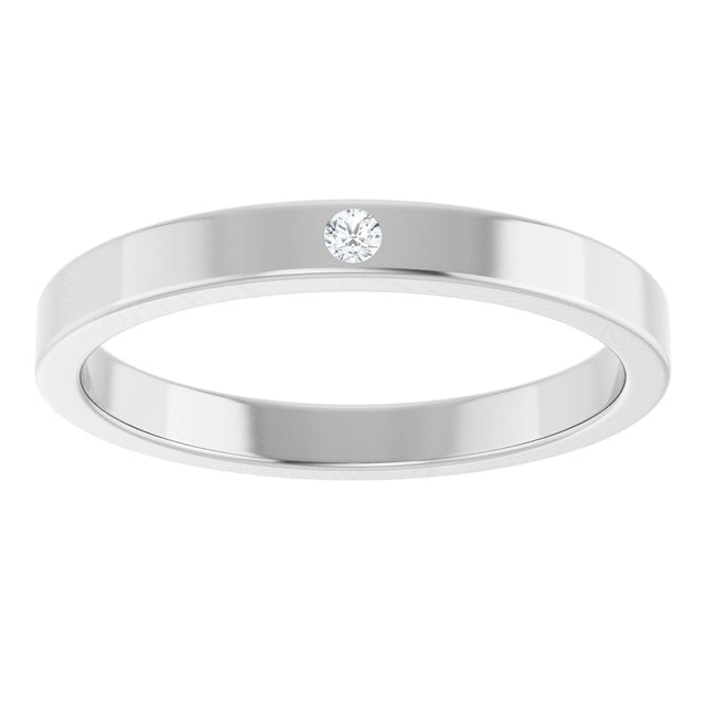 14K Gold Round Natural White Sapphire Family Stackable Ring – 1.75mm Stones - White Gold - view 3