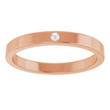 14K Gold Round Natural White Sapphire Family Stackable Ring – 1.75mm Stones - Rose Gold - view 3