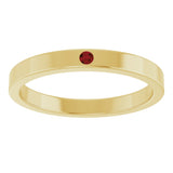 14K Gold Round Natural Mozambique Garnet Family Stackable Ring – 1.75mm Stones - Yellow Gold - view 3