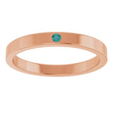 14K Gold Round Natural Alexandrite Family Stackable Ring - Rose Gold - view 3