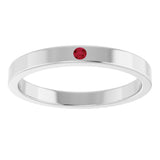 14K Gold Round Natural Ruby Family Stackable Ring – 1.75mm Stones - White Gold - view 3