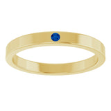 14K Gold Round Lab-Grown Blue Sapphire Family Stackable Ring – 1.75mm Stones - Yellow Gold - view 3
