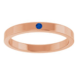 14K Gold Round Lab-Grown Blue Sapphire Family Stackable Ring – 1.75mm Stones - Rose Gold - view 3