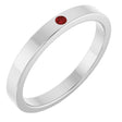 14K Gold Round Natural Mozambique Garnet Family Stackable Ring – 1.75mm Stones - White Gold