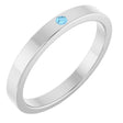 14K Gold Round Natural Aquamarine Family Stackable Ring – 1.75mm Stones - White Gold