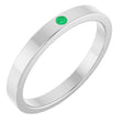 14K Gold Round Lab-Grown Emerald Family Stackable Ring – 1.75mm Stones - White Gold