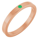 14K Gold Round Lab-Grown Emerald Family Stackable Ring – 1.75mm Stones - Rose Gold