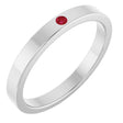 14K Gold Round Lab-Grown Ruby Family Stackable Ring – 1.75mm Stones - White Gold