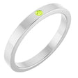 14K Gold Round Natural Peridot Family Stackable Ring – 1.75mm Stones - White Gold
