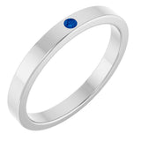 14K Gold Round Natural Blue Sapphire Family Stackable Ring – 1.75mm Stones - White Gold