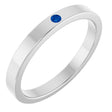 14K Gold Round Lab-Grown Blue Sapphire Family Stackable Ring – 1.75mm Stones - White Gold
