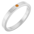 14K Gold Round Natural Citrine Family Stackable Ring – 1.75mm Stones - White Gold