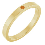 14K Gold Round Natural Citrine Family Stackable Ring – 1.75mm Stones - Yellow Gold