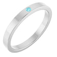 14K Gold Round Natural Blue Zircon Family Stackable Ring – 1.75mm Stones - White Gold
