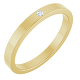 14K Gold Round Natural White Sapphire Family Stackable Ring – 1.75mm Stones - Yellow Gold