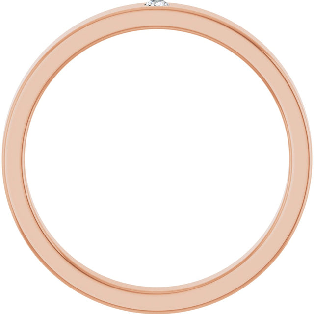 14K Gold Round Natural White Sapphire Family Stackable Ring – 1.75mm Stones - Rose Gold - view 2