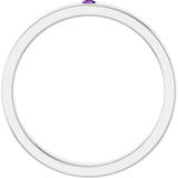 14K Gold Round Natural Amethyst Family Stackable Ring – 1.75mm Stones - White Gold - view 2