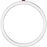 14K Gold Round Natural Mozambique Garnet Family Stackable Ring – 1.75mm Stones - White Gold - view 2