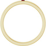 14K Gold Round Natural Mozambique Garnet Family Stackable Ring – 1.75mm Stones - Yellow Gold - view 2