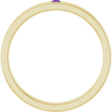 14K Gold Round Natural Amethyst Family Stackable Ring – 1.75mm Stones - Yellow Gold - view 2