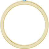 14K Gold Round Natural Aquamarine Family Stackable Ring – 1.75mm Stones - Yellow Gold - view 2