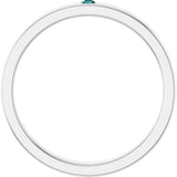14K Gold Round Natural Alexandrite Family Stackable Ring - White Gold - view 2