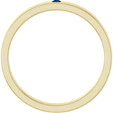 14K Gold Round Natural Blue Sapphire Family Stackable Ring – 1.75mm Stones - Yellow Gold - view 2