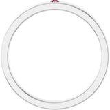 14K Gold Round Natural Pink Tourmaline Family Stackable Ring – 1.75mm Stones - White Gold - view 2