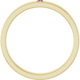 14K Gold Round Natural Pink Tourmaline Family Stackable Ring – 1.75mm Stones - Yellow Gold - view 2