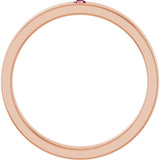 14K Gold Round Natural Pink Tourmaline Family Stackable Ring – 1.75mm Stones - Rose Gold - view 2