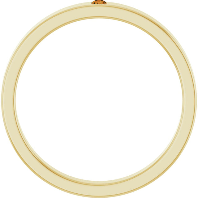 14K Gold Round Natural Citrine Family Stackable Ring – 1.75mm Stones - Yellow Gold - view 2