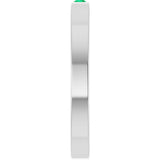 14K Gold Round Natural Emerald Family Stackable Ring – 1.75mm Stones - White Gold - view 4