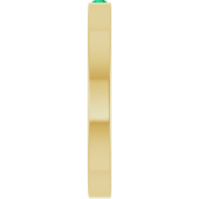 14K Gold Round Lab-Grown Emerald Family Stackable Ring – 1.75mm Stones - Yellow Gold - view 4