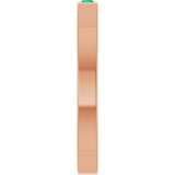 14K Gold Round Natural Emerald Family Stackable Ring – 1.75mm Stones - Rose Gold - view 4