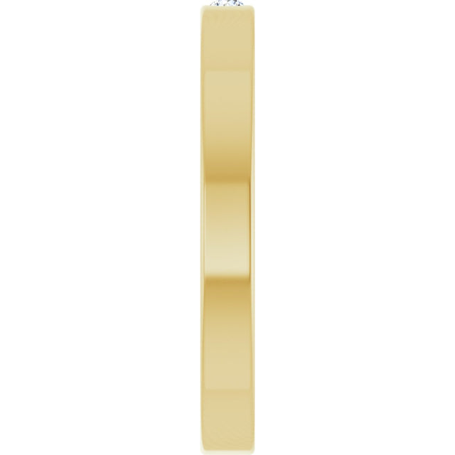 14K Gold Round Natural White Sapphire Family Stackable Ring – 1.75mm Stones - Yellow Gold - view 4