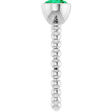 14K Gold Round Lab-Grown Emerald Family Beaded Stackable Ring - White Gold - view 4