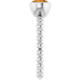 14K Gold Round Natural Citrine Family Beaded Stackable Ring - White Gold - view 4