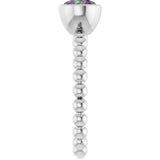 14K Gold Round Lab-Grown Alexandrite Family Beaded Stackable Ring - White Gold - view 4