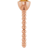 14K Gold Round Natural Citrine Family Beaded Stackable Ring - Rose Gold - view 4
