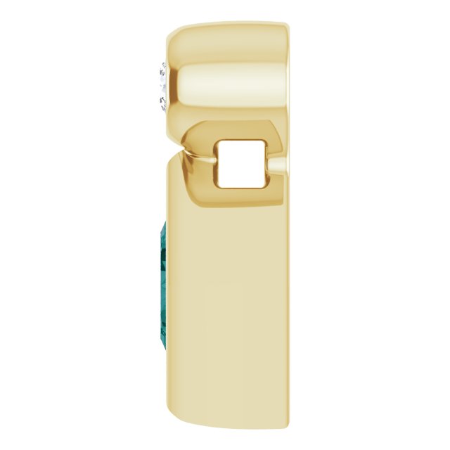 14K Gold Oval Lab-Grown Alexandrite Bezel-Set Necklace or Slide Pendant - Yellow Gold - view 3