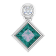 Platinum Oval Lab-Grown Alexandrite Bezel-Set Necklace or Slide Pendant