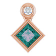 14K Gold Oval Lab-Grown Alexandrite Bezel-Set Necklace or Slide Pendant - Rose Gold