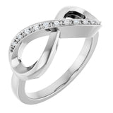 10K Gold Round Natural Diamond Infinity-Inspired Ring