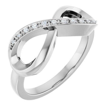 10K Gold Round Natural Diamond Infinity-Inspired Ring