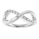 10K Gold Round Natural Diamond Infinity-Inspired Ring - view 3