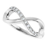 10K Gold Round Natural Diamond Infinity-Inspired Ring - view 5