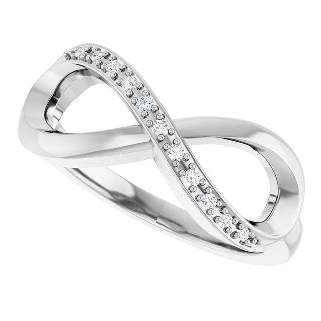 10K Gold Round Natural Diamond Infinity-Inspired Ring - view 5
