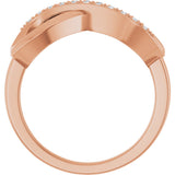 14K Gold Round Natural Diamond Infinity-Inspired Ring – 1.1mm Stones - Rose Gold - view 2